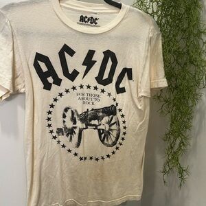 AC/DC Logo Tee in Cream